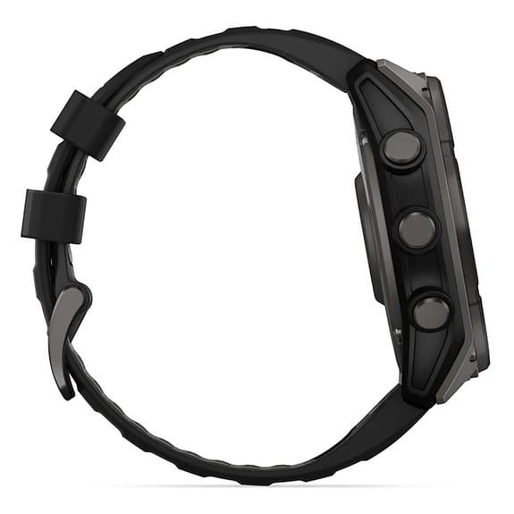 Garmin fēnix 8 Solar Sapphire 51 mm Titane gris anthracite bracelet noir