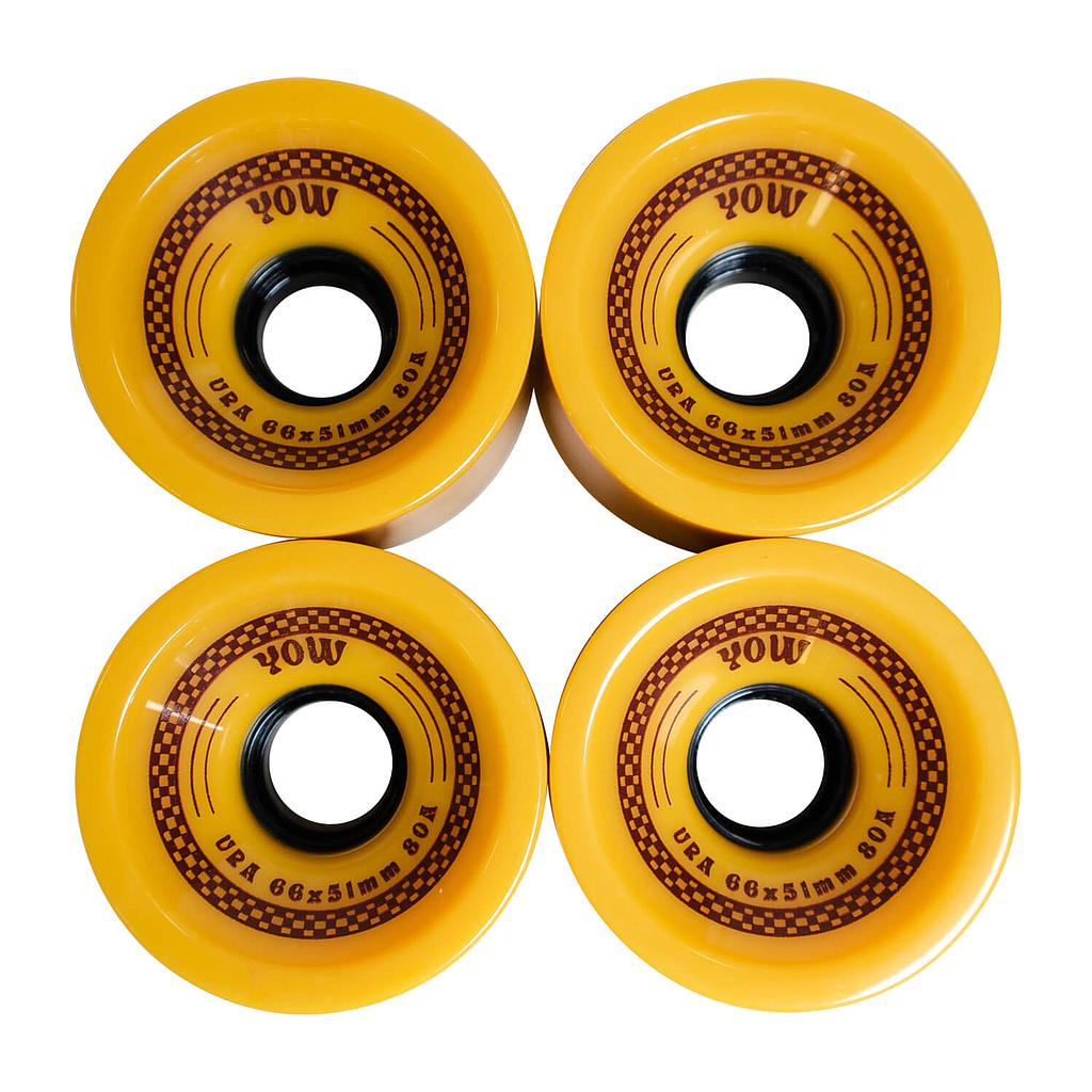 Ura Wheels 66mmx51mm Mustard shr 80a Yow Wheels Pack