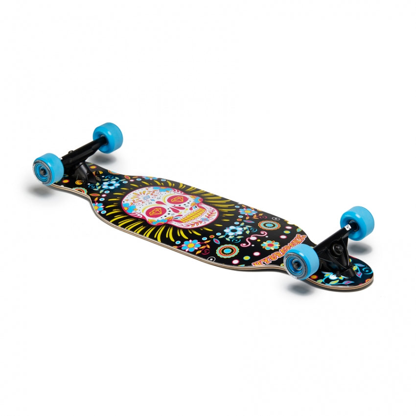 Longboard per bambini DT KIDS MEXICAN SKULL Nero