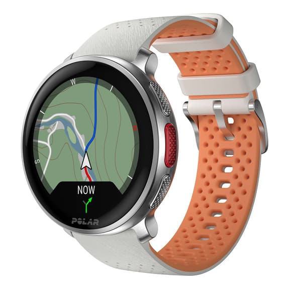 GPS-Pulsometer Polar Vantage V3 Silber mit grauem und orangefarbenem Armband