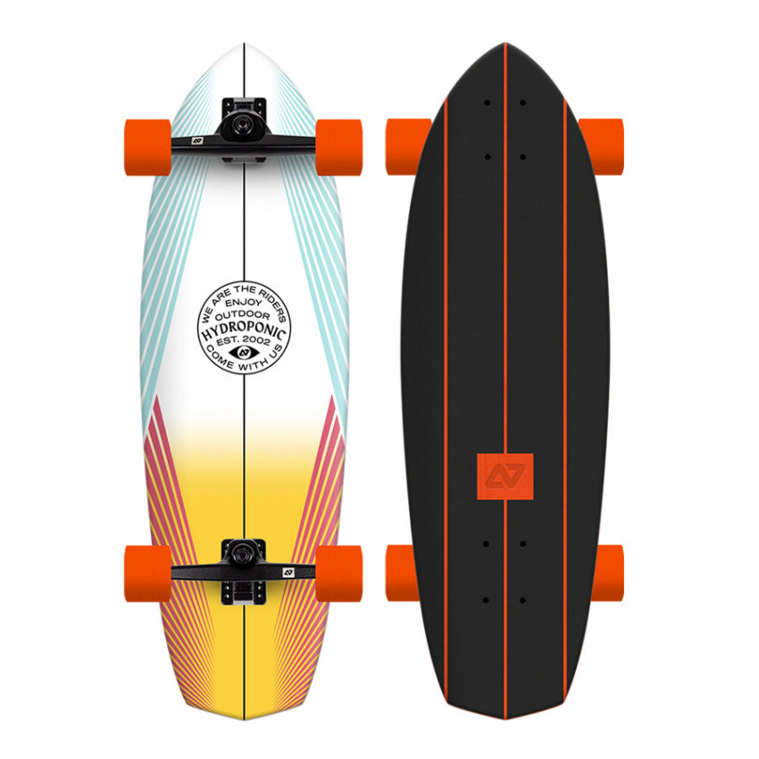 Surfskate DIAMOND Lines Poisson hydroponique blanc