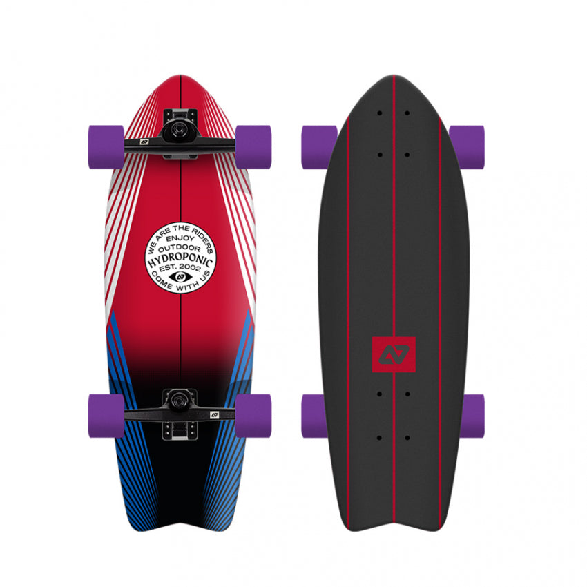 Surfskate FISH 28'' Linien Rot Hydroponic Fish