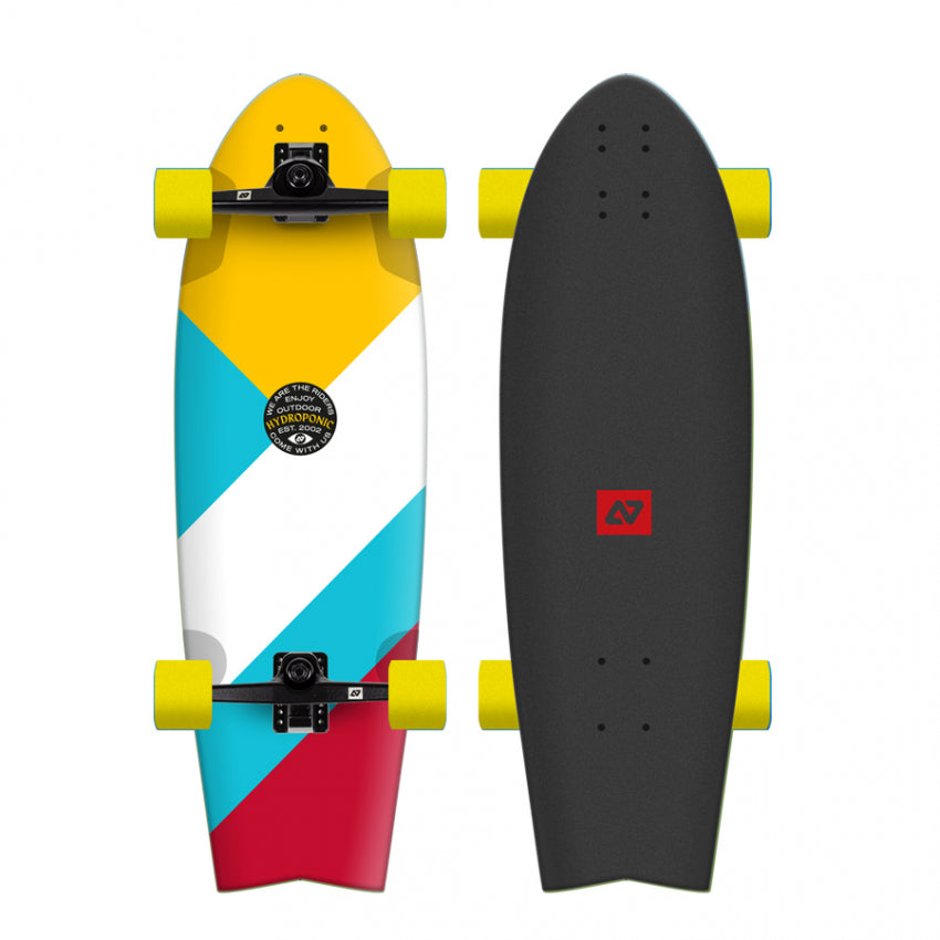 Surfskate FISH 31,5'' Vortex 2.0 Poisson Hydroponique Jaune Rouge