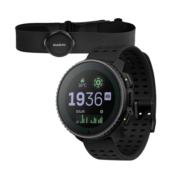 Suunto Vertical Solar acier noir intense + Capteur de fréquence cardiaque Suunto Smart noir